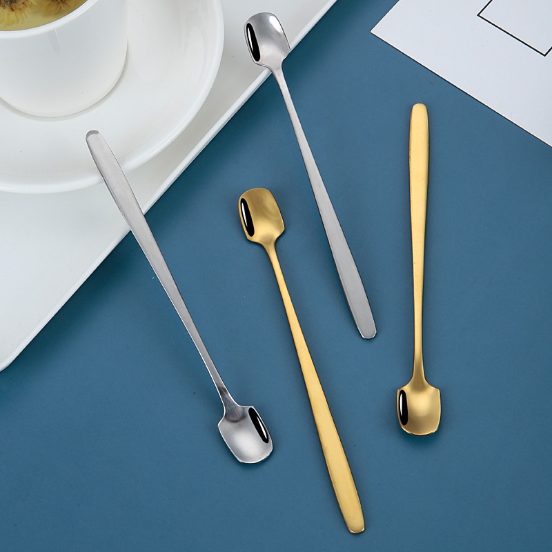 Muỗng Mini Bằng Thép Không Gỉ Màu Vàng Kim / Cà Phê Hoặc Muỗng Khuấy / Mùi Hương Thiết Kế Mới Lạ