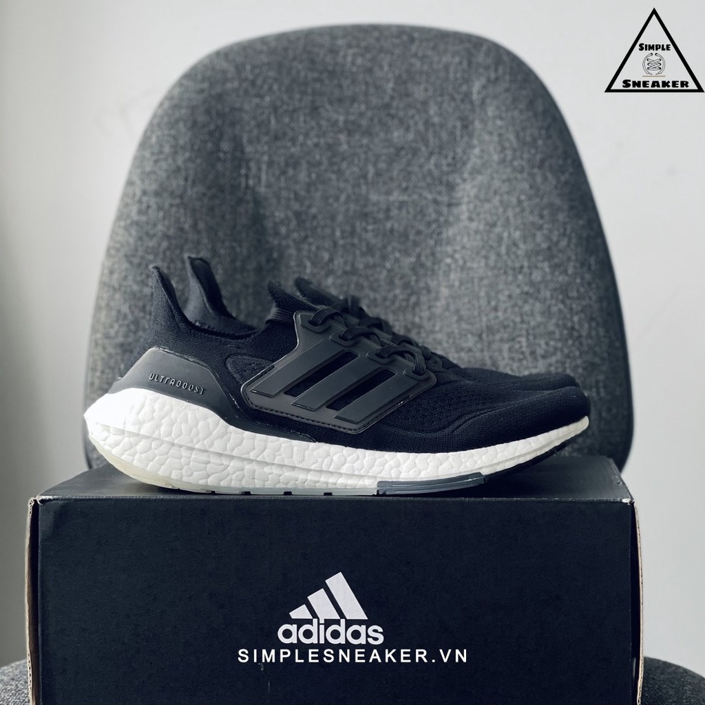 Giày Adidas Ultraboost 21 Core Black Chính Hãng💙SIMPLE SNEAKER💙 Giày Chạy Bộ Ultra Boost 21 Màu Đen Thể Thao Nam Nữ