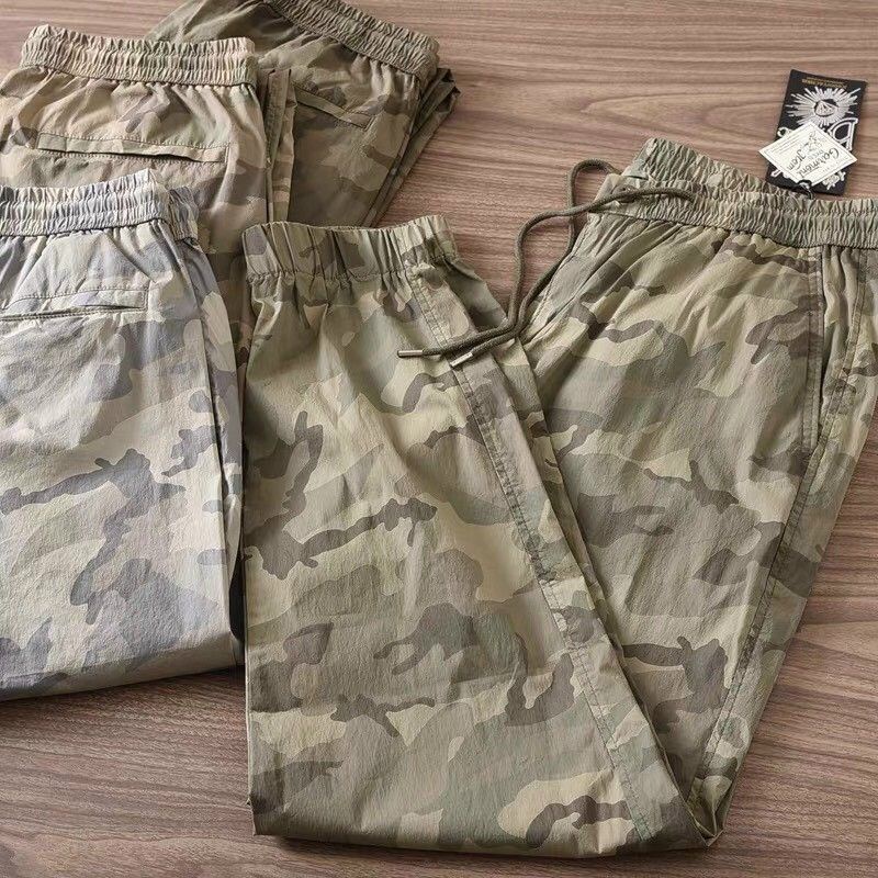 Quần jogger nữ xuất dư hoạ tiết rằn ri