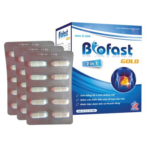 Biofast Gold - Hỗ trợ bổ sung men vi sinh, lợi khuẩn giúp cân bằng hệ tiêu hóa (100 viên)