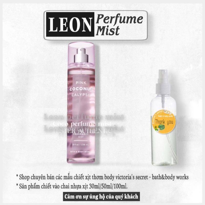 💎LEON💎 Xịt Thơm Bath And Body Works Pink Coconut Calypso - 𝐦𝐚̂̃𝐮 𝐭𝐡𝐮̛̉ 𝟑𝟎𝐦𝐥/𝟓𝟎𝐦𝐥