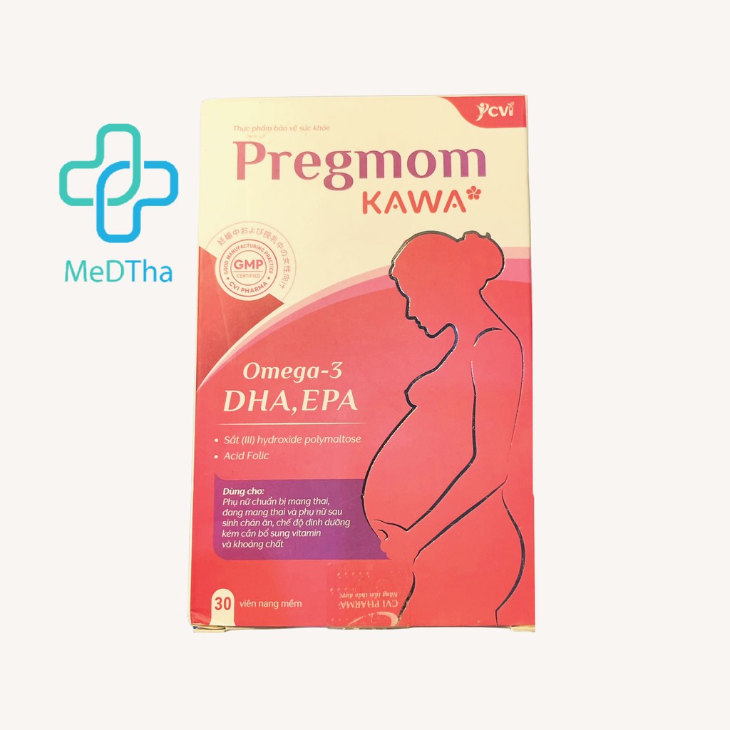 Pregmom KAWA* - Hỗ trợ bổ sung DHA, EPA, vitamin cho bà bầu giúp bồi bổ sức khỏe (Hộp 30 viên) [Chính hãng]