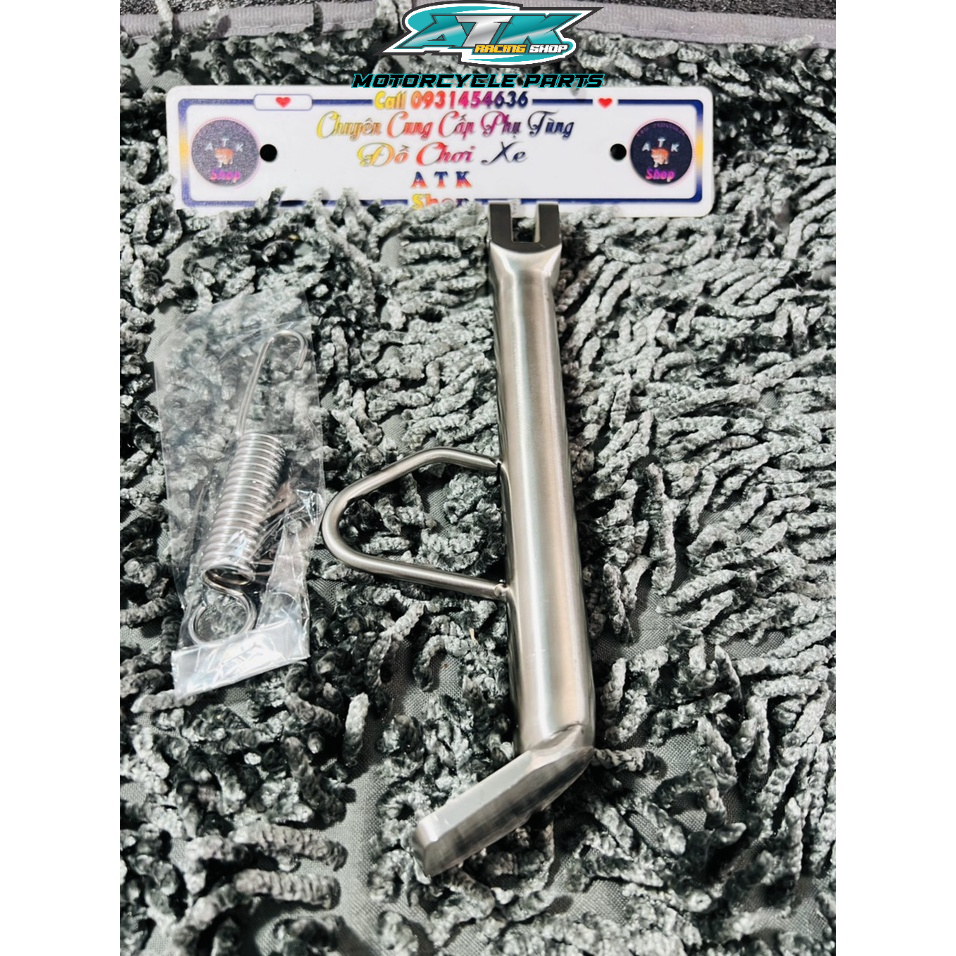 Chân chống nghiêng xe Wave, Dream ,inox 304 đặt nguyên khối tặng kèm lò xo thép xiken