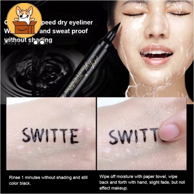 Bút Kẻ Mắt Dạng Lỏng Hai Đầu Chống Thấm Nước Lâu Trôi Nhanh Khô