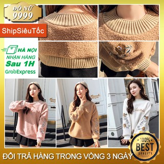 [Video] [CÓ SẴN] Áo Len Bông Cho Nữ Vintage Họa Tiết Hoa Cực Dày Dặn Phong Cách Hàn Quốc