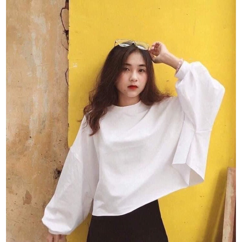 [Rẻ Vô Địch Áo Croptop Tay Bồng Dài Tay Nữ(Ảnh Thật)