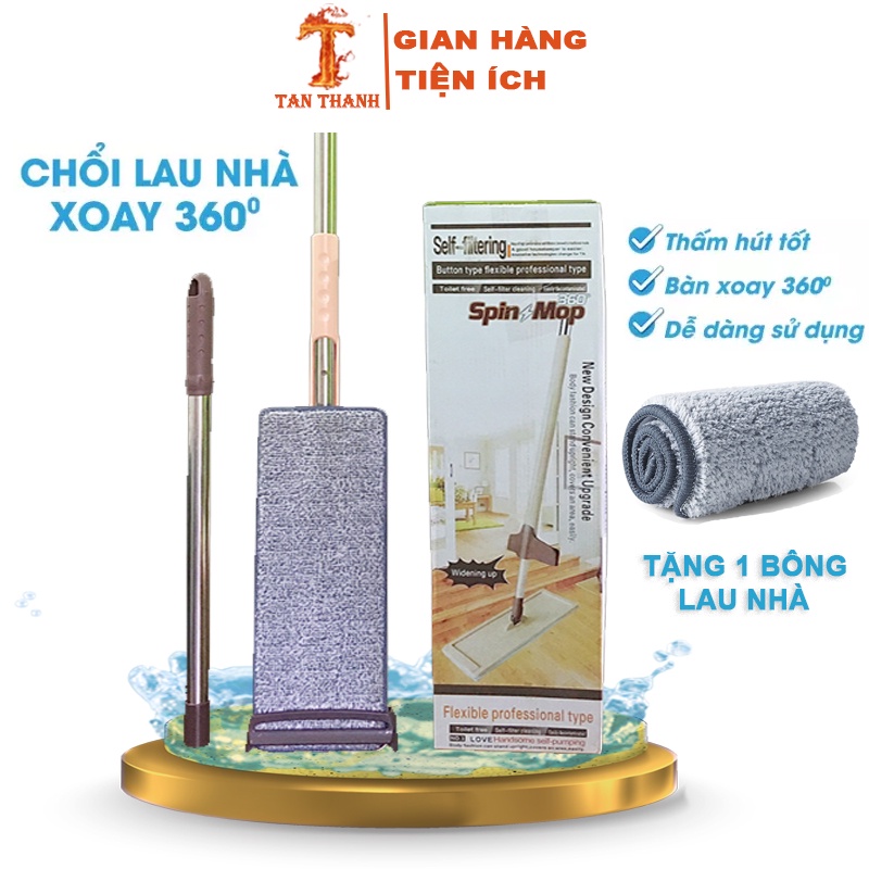 Cây lau nhà tự vắt thông minhChổi lau sàn xoay 360 độ tiện ích lau sàn nhà siêu sạch