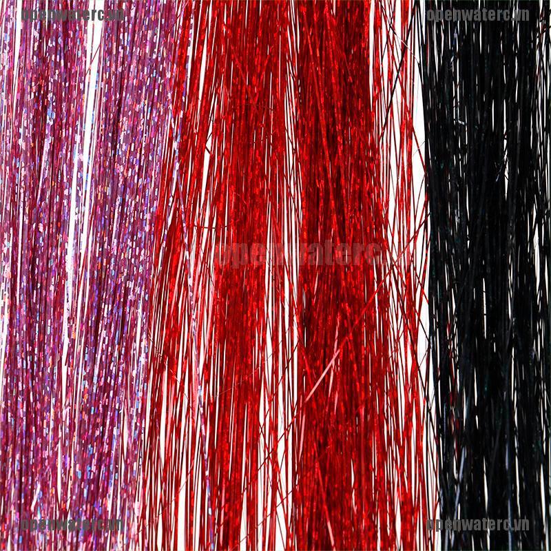 OPC 120 Strands Hair Tinsel Bling Silk Hair Flare Strands Glitter Rainbow Hair Decor