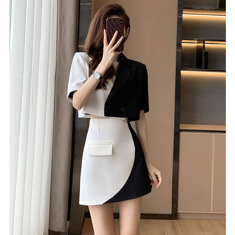 Bộ áo và chân váy mùa hè kiểu Hồng Kông cho nữ