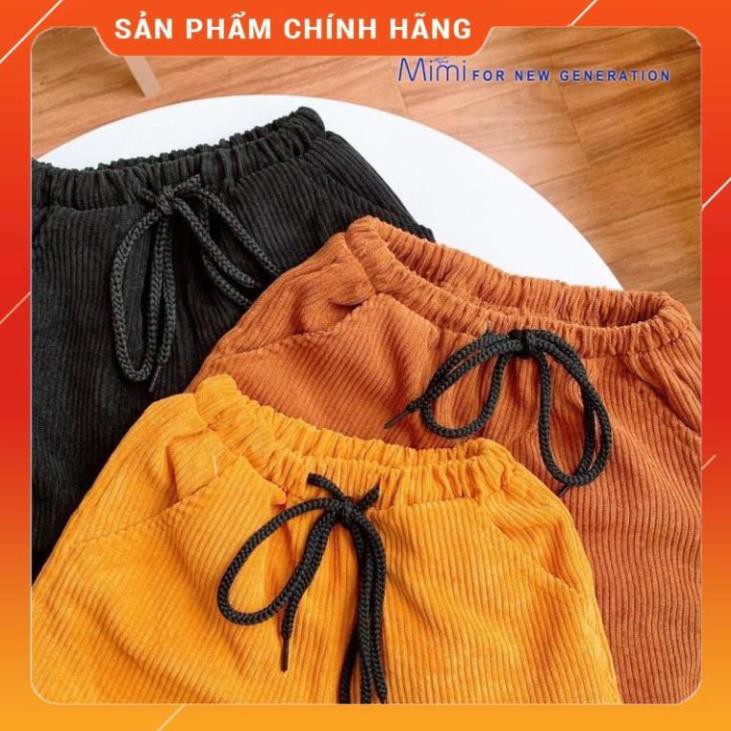 Quần nhung tăm kèm dây rút 3 màu thời trang cho bé - Sukids Store