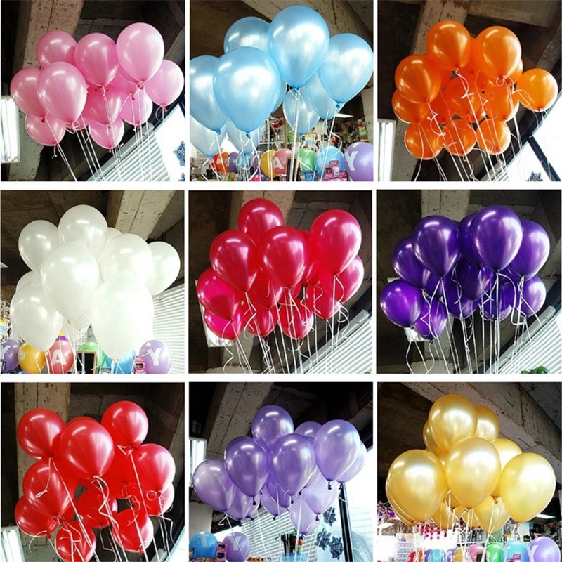 Set 10 Bong Bóng Bơm Hơi Bằng Latex Nhiều Màu Trang Trí Tiệc Sinh Nhật