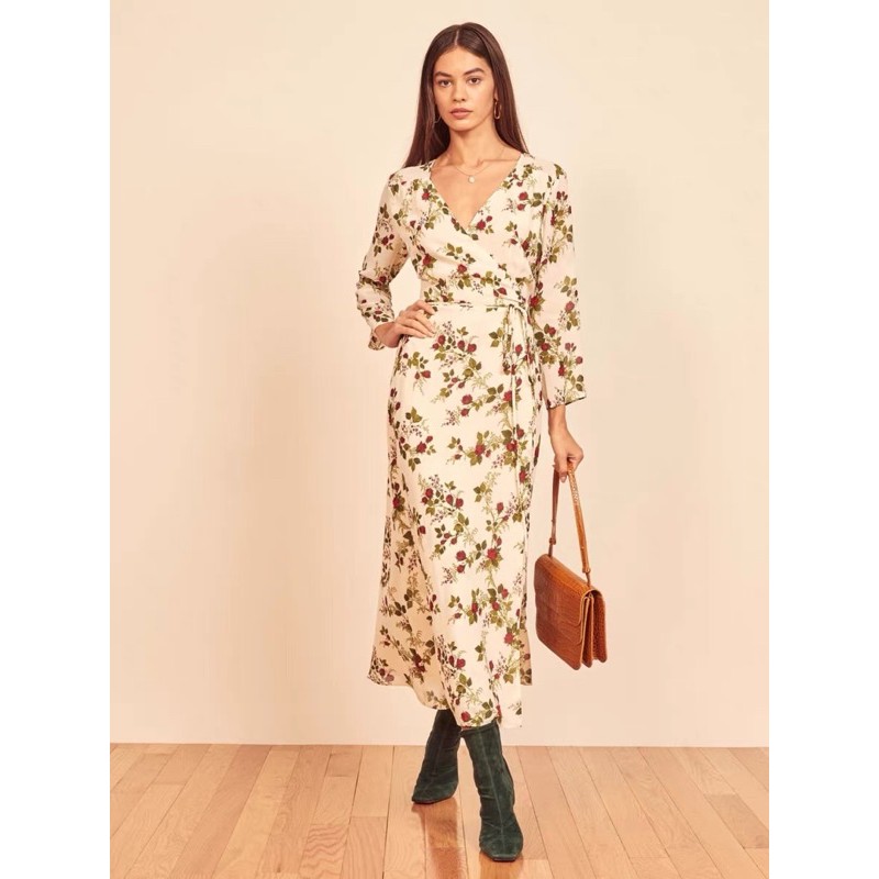 Zara Morocco full tag - đầm Zara vạt chéo hoa dây xinh DH10VCG62N10