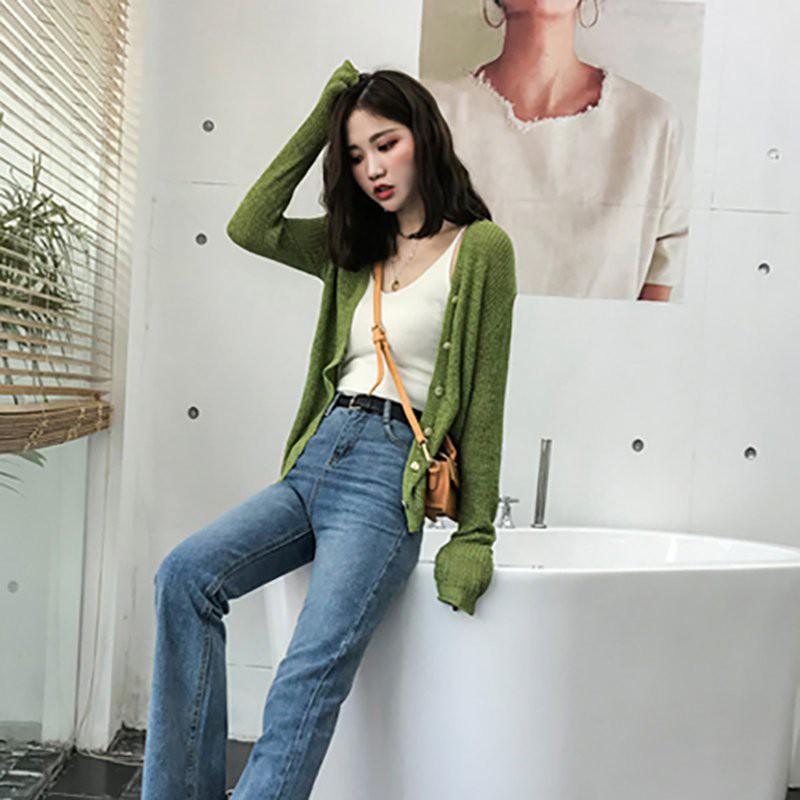 Áo Tank Top Dệt Kim Cổ Chữ U Phong Cách Retro