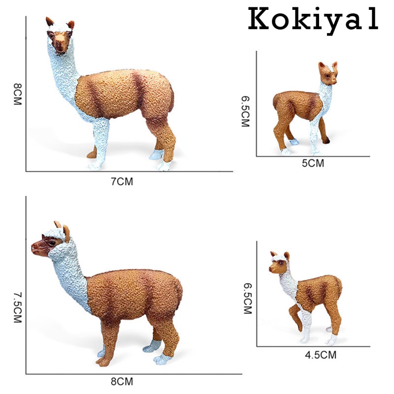 [HOT]4/Set Lifelike Alpaca Figure Farm Zoo Animal Statues Home Tabletop Decors