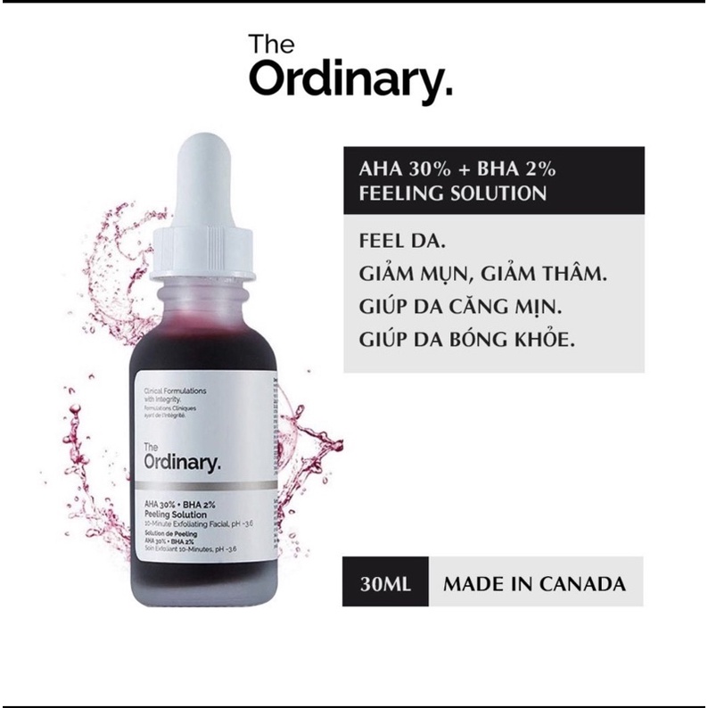 Tẩy da chết hoá học The Ordinary AHA 30% + BHA 2% Peeling Solution