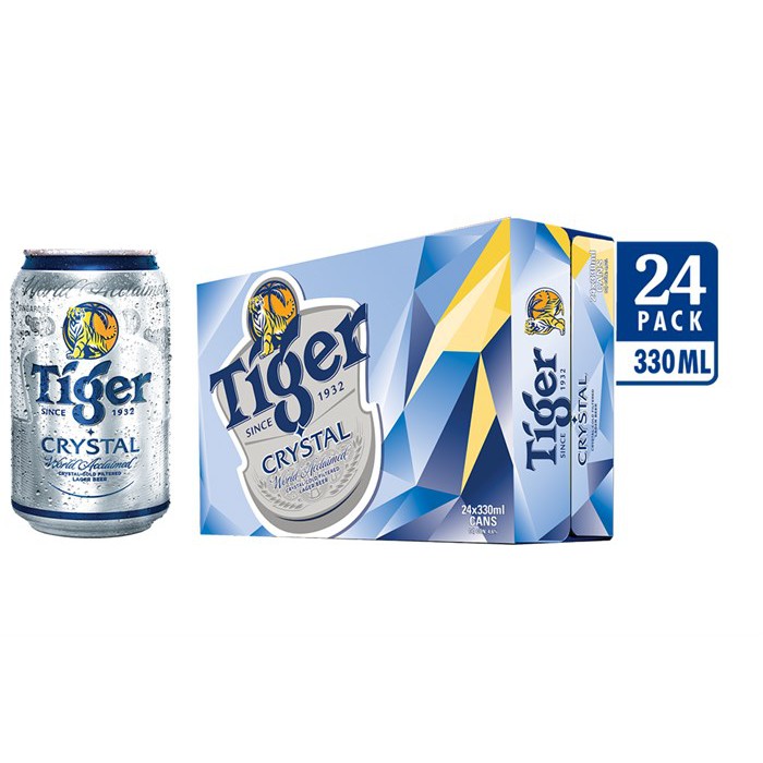 [Mã GRO1SIEUSALE giảm tối đa 25K đơn 99K] [Mã GRO1TG15 giảm 15K đơn 300K] Thùng bia Tiger Crystal 24 lon 330ml/lon