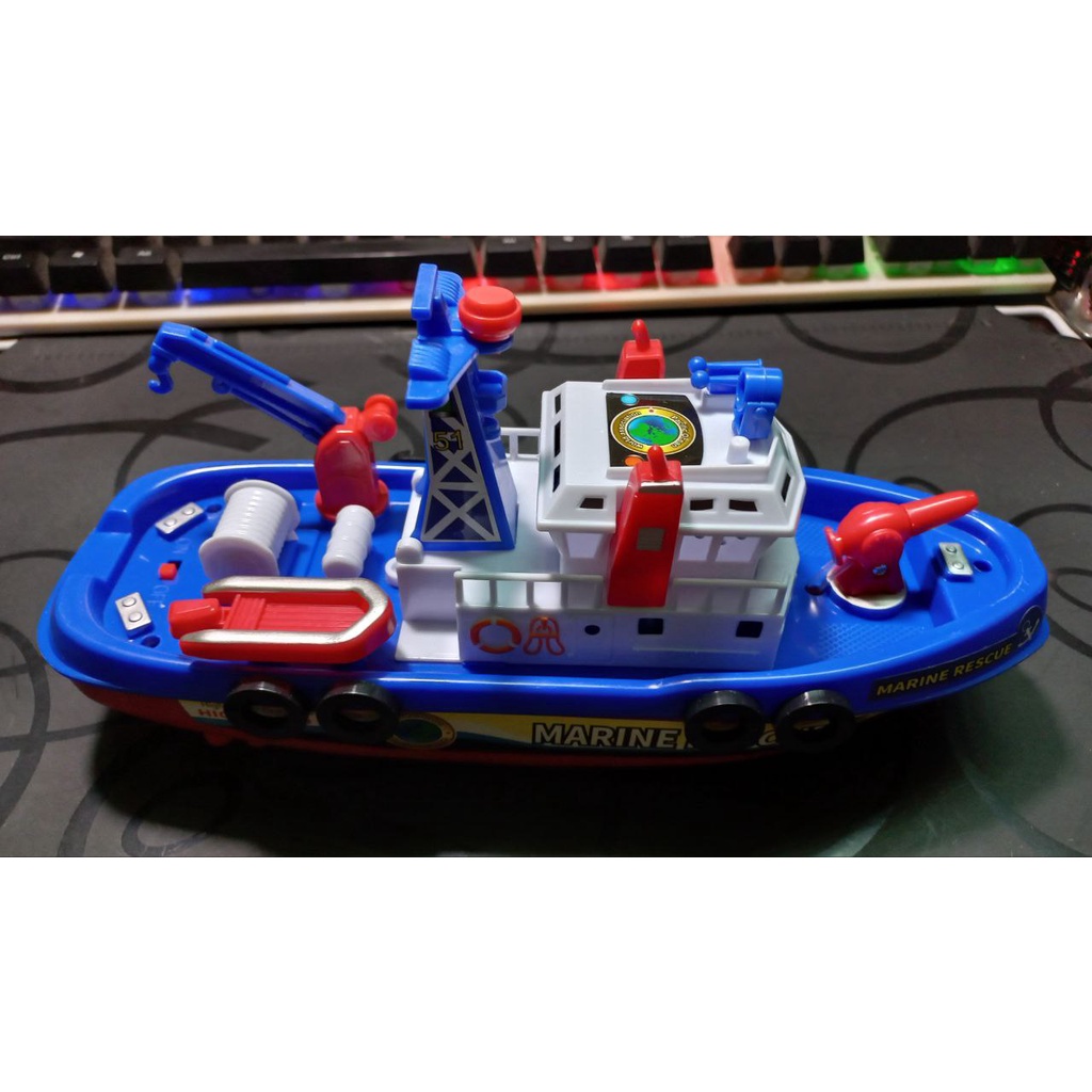 Đồ Chơi Tàu Thủy Cứu Nạn Phun Nước, Có Đèn Và Nhạc Siêu Ngầu Cho Bé, 02090