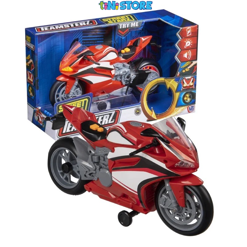 Đồ chơi Teamsterz xe đua mô tô màu xanh đỏ có âm thanh và đèn TEAMSTERZ 1416881.00