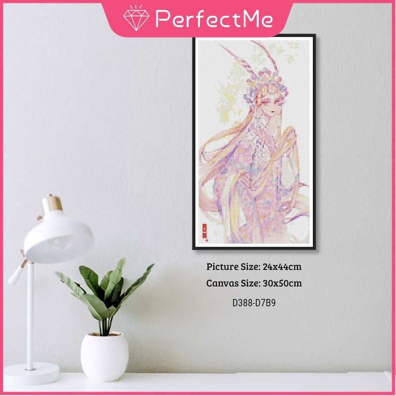 Bộ tranh đính đá 5D tự làm 30x50cm hình công chúa Disney dùng treo tường trang trí phòng khách