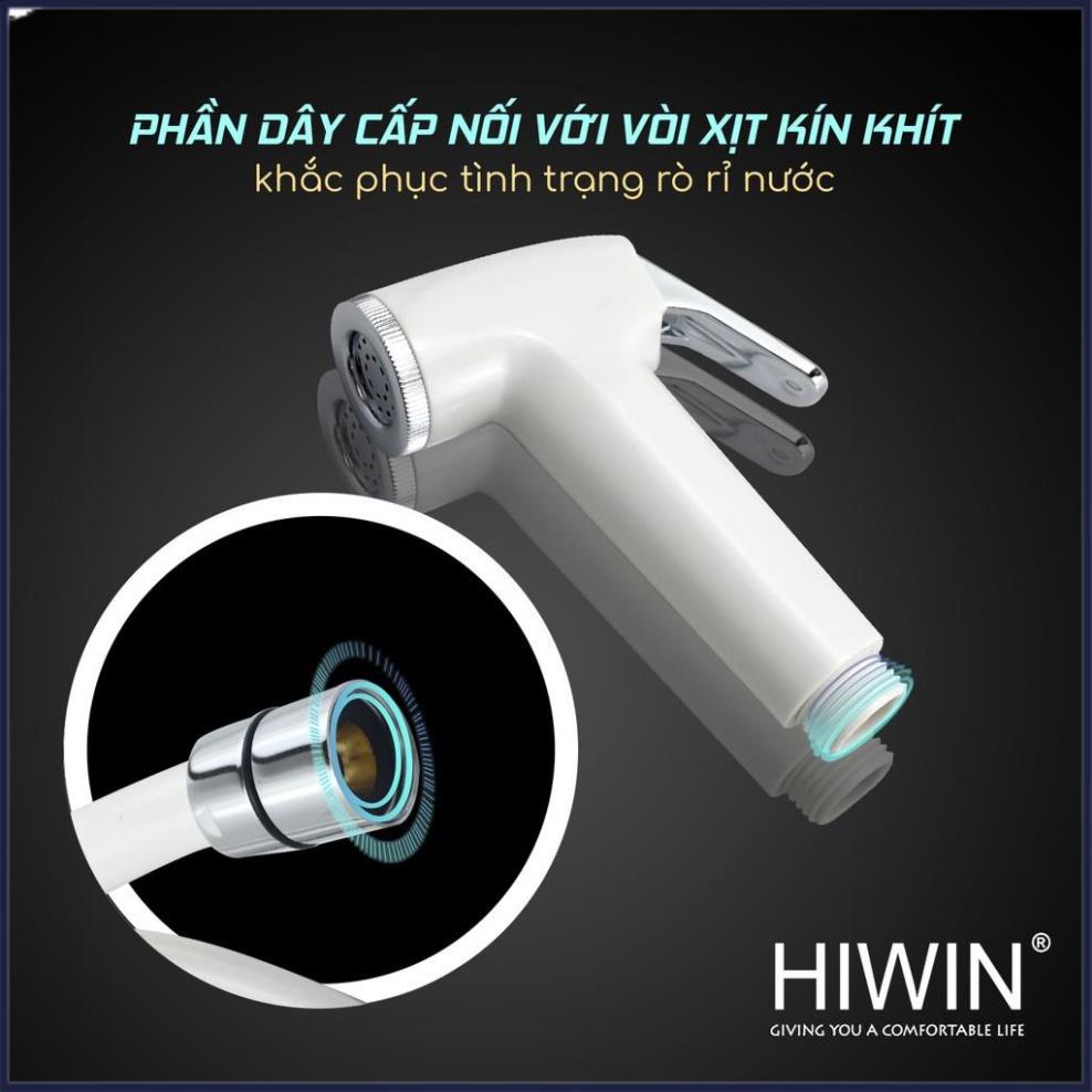 Bộ vòi xịt vệ sinh đa năng chất liệu nhựa ABS trắng sứ cao cấp HIWIN PJF-301WW