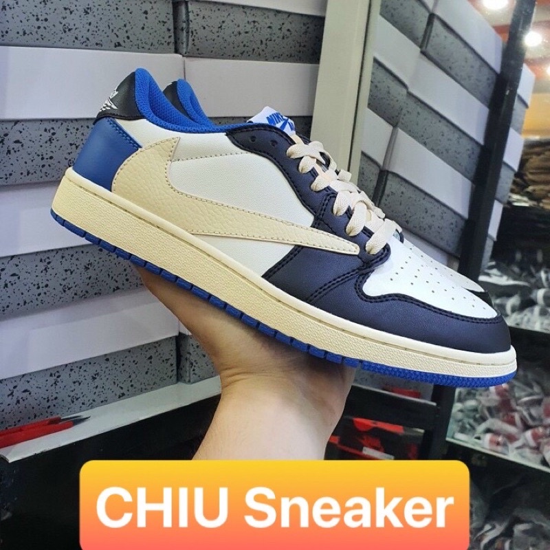 [ CHIU Sneaker ] Giày thể thao jd1 low x travitscott blue xanh dương Phiên bản 11 chuẩn kèm Pk