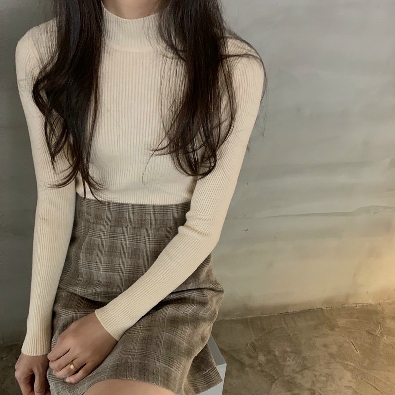 [Ảnh Thật] ÁO THUN CỔ CAO TAY DÀI ÔM BODY THU ĐÔNG- ÁO THUN CỔ CAO TRƠN DỄ PHỐI ĐỒ CHIZISHOP TD010