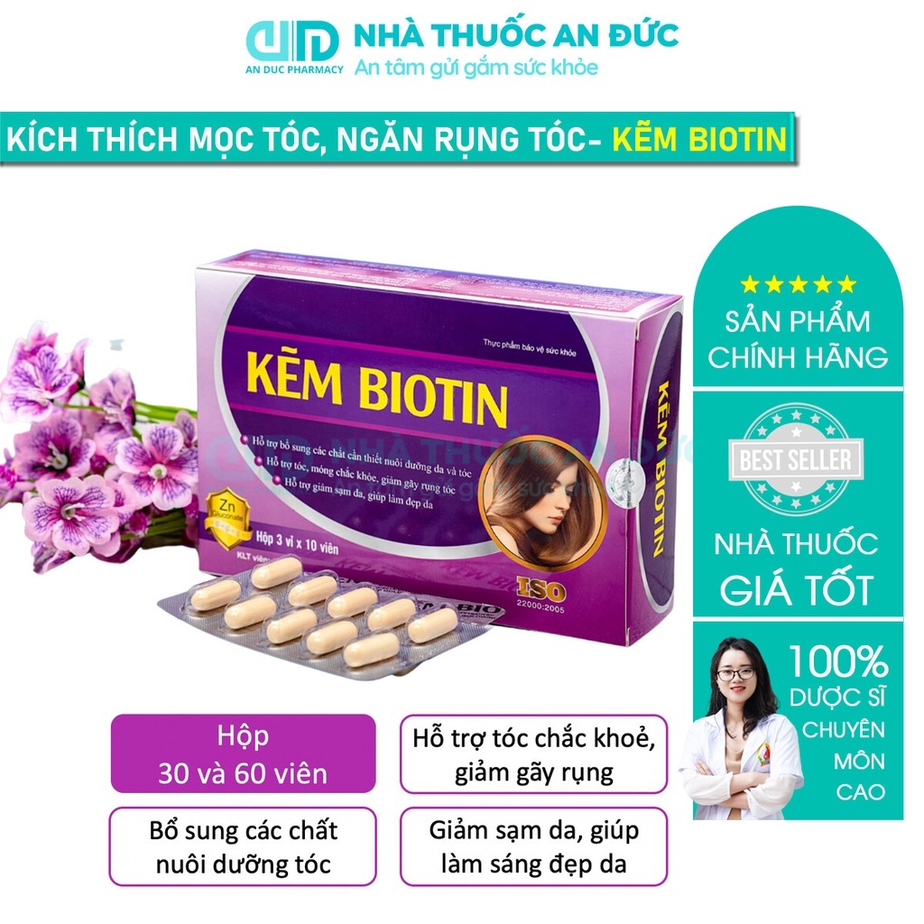 Kẽm Biotin Ngăn Rụng Tóc Kích Thích Mọc Tóc, Giảm Gãy Móng – Nhà thuốc An Đức