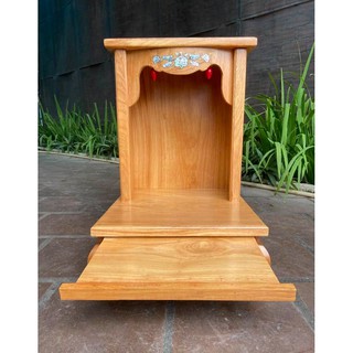 Bàn thờ thần tài gỗ gõ đỏ ngang 48cm