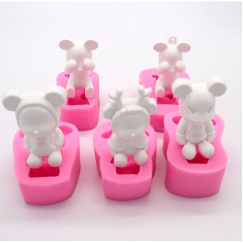 Khuôn Silicon Làm Bánh Kẹo Hình Gấu teddy 15 Kiểu Siêu Dễ Thương