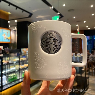 Starbucks Cốc Sứ Uống Nước starbucks 473ml Màu Trắng Đen Kiểu Dáng Đơn Giản