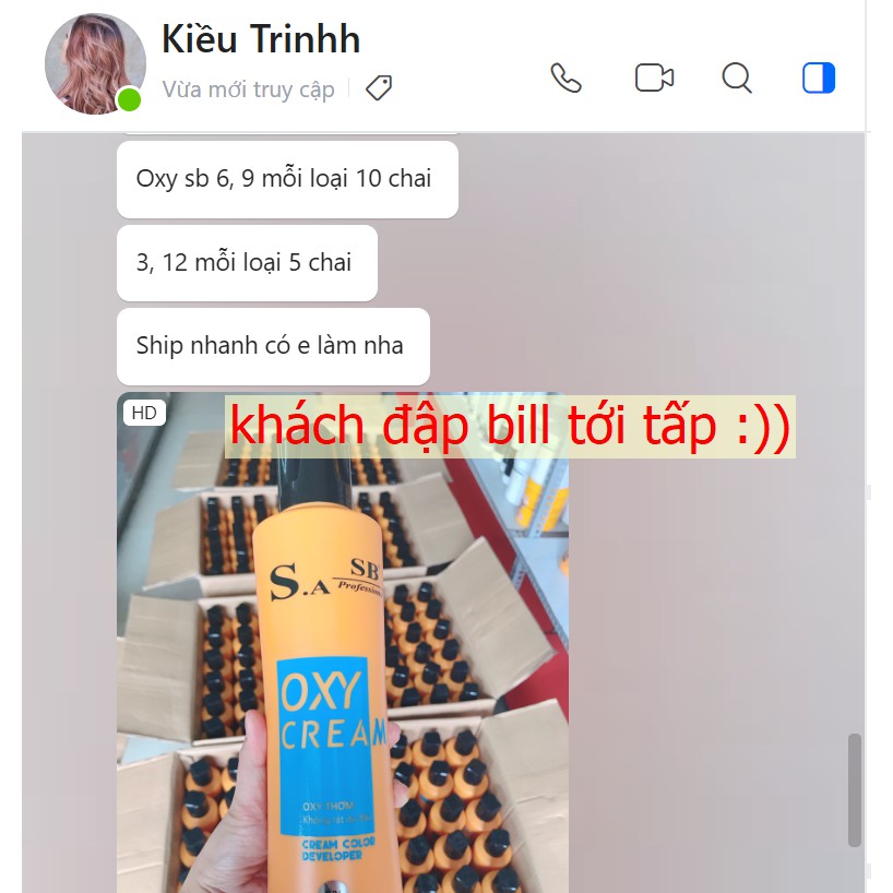 [FREE SHIP] Oxy trợ nhuộm SB - thơm,không rát, không xót da đầu - 0097