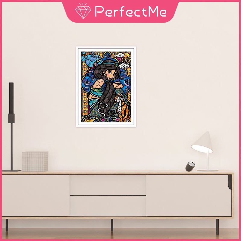 Bộ tranh đính đá 5D họa tiết công chúa jasmine độc đáo DIY dùng trang trí