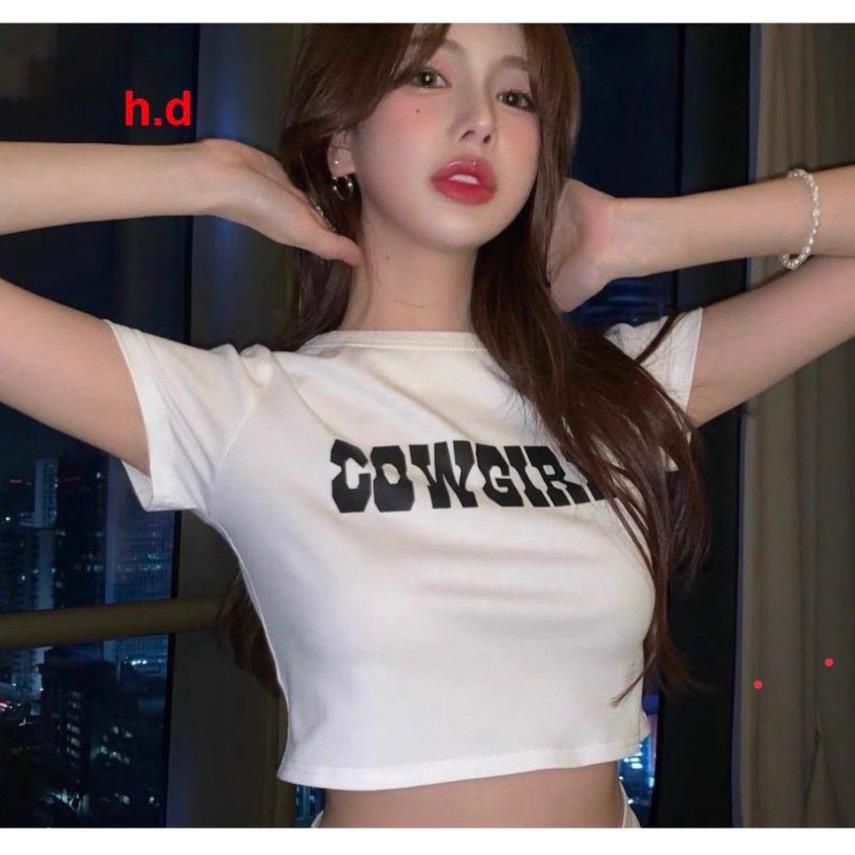 Áo Crotop COWGIRL cotton cực sexy Tay ngắn xinh xắn mẫu mới 2022 phong cách trẻ trung năng động dành cho Nữ