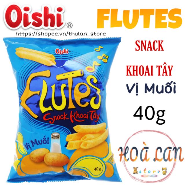 Bánh Snack Oishi® FLUTES khoai tây vị muối gói 40g