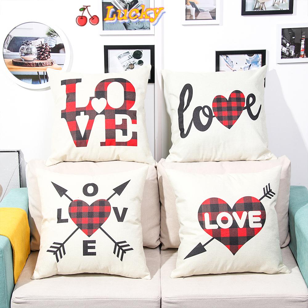 Vỏ Gối Sofa In Hình Trái Tim Lãng Mạn Cho Ngày Valentine