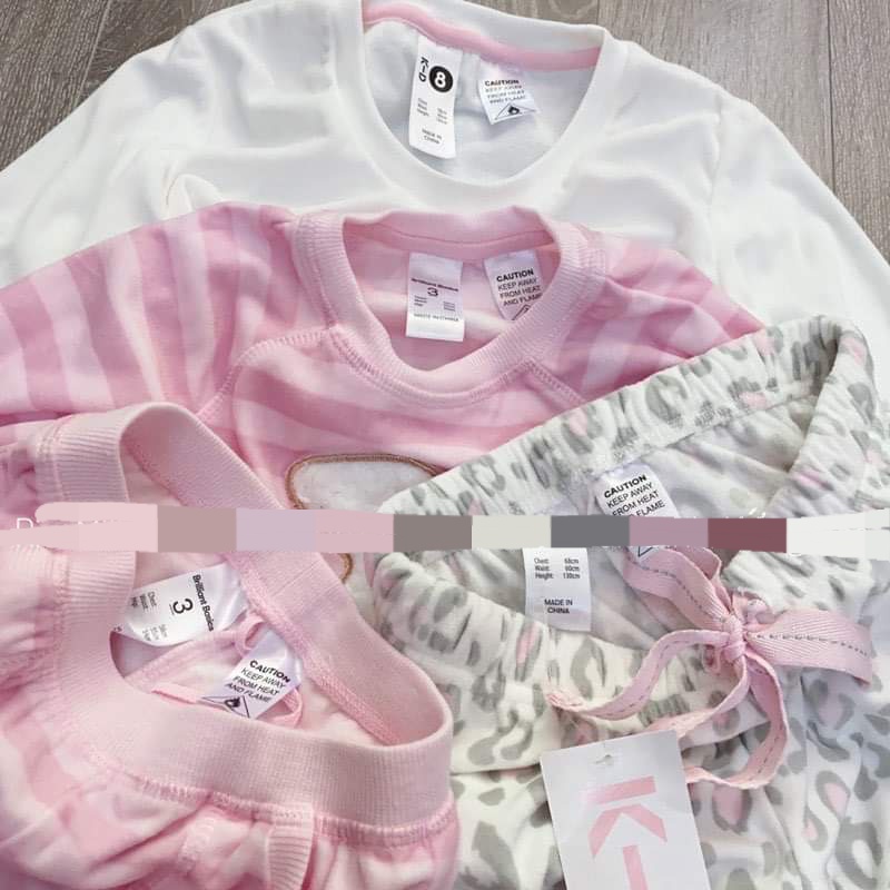 Bộ băng lông dài tay thỏ hồng cho bé gái và mẹ