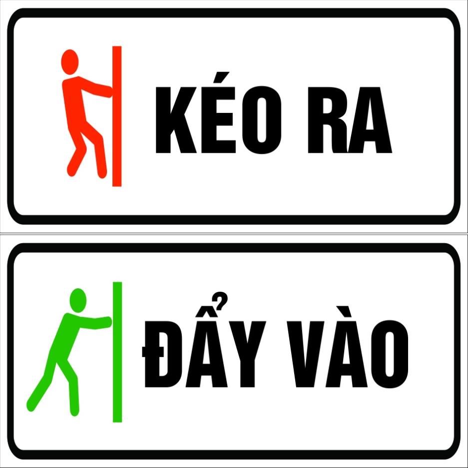 Bảng kéo đẩy - push pull, bảng kéo ra đẩy vào decal dán cửa kính giá tốt, decal dán kính
