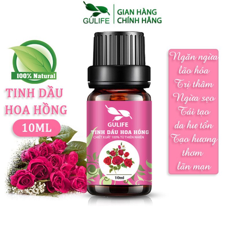 ✅ [Chính Hãng] Tinh dầu Hoa Hồng GULIFE Chiết Xuất Từ Thiên Nhiên - Thơm Phòng, Thư Giãn & Tăng Khoái Cảm