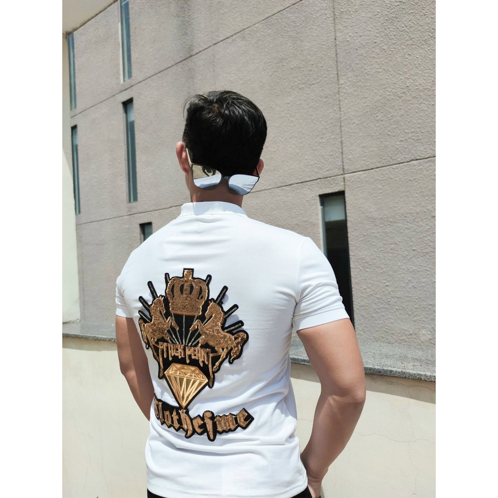 KT Store - Áo thun Nam Polo vải cotton cao cấp form ngắn tay thêu hoạ tiết Kim Sa sang trọng lịch lãm | BigBuy360 - bigbuy360.vn