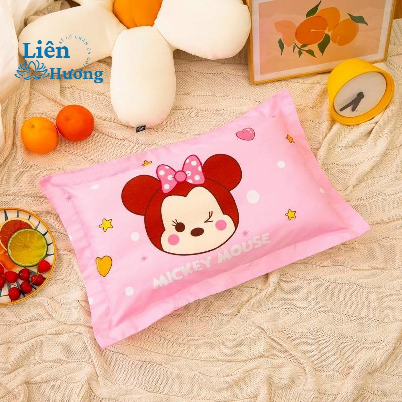 Gối cho bé chất cotton 100% size 30x50 cm, gối cho bé đi học mẫu giáo mầm non