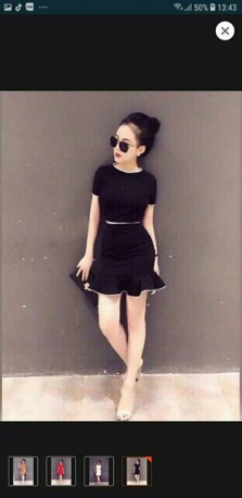 Sét Áo + Váy Thun Gân Lên Form Cực Đẹp