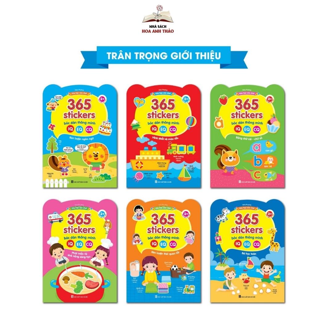 Sách - 365 stickers Bóc dán thông minh song ngữ Việt Anh dành cho trẻ từ 2-6 tuổi (Bộ 6 cuốn)