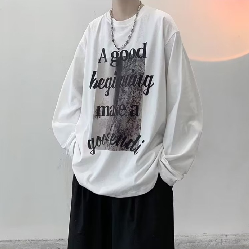 Áo Thun Dáng Rộng In Chữ Phong Cách Hip Hop Đường Phố Hàn Quốc Cho Nam Cỡ M-5XL