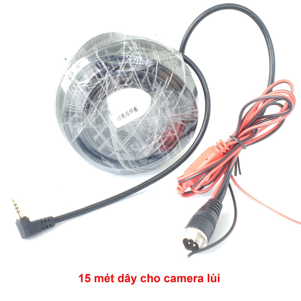 Camera hành trình kèm camera lùi cho xe tải, sử dụng nguồn 12-24V, dây tín hiệu 15m