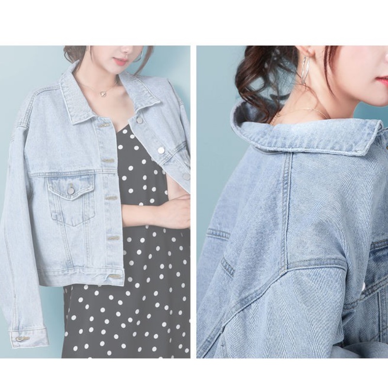 Short denim jacket women's new year loose Korean spring and autumn jacket