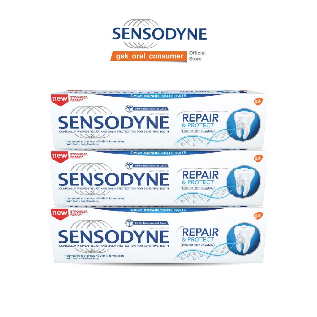 Bộ 3 Kem đánh răng Sensodyne Repair & Protect Deep Repair 100g/tuýp