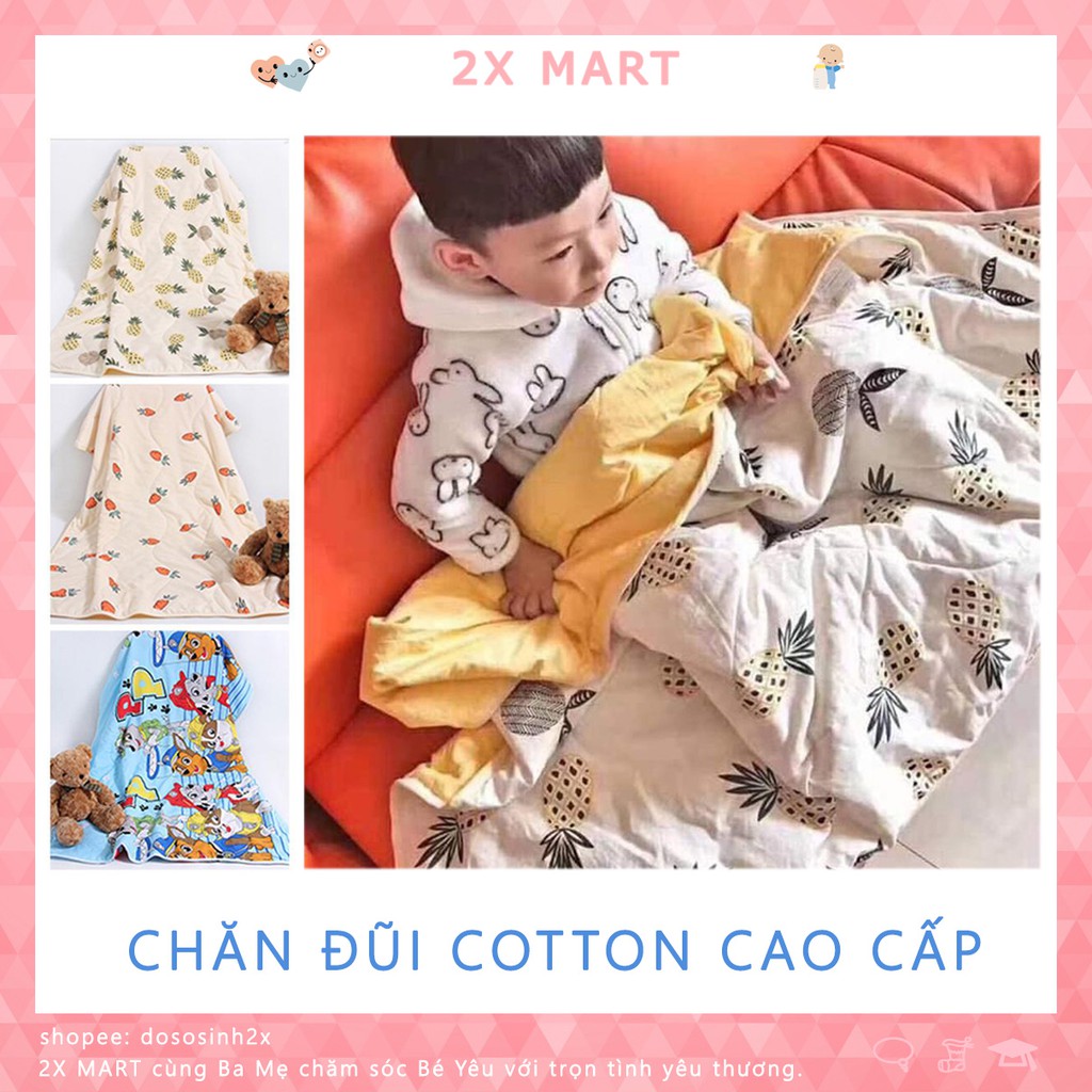 Chăn Đũi Cotton Cao Cấp Cho Bé, Hè Thu Đông Xuân đều thích hợp - 2X MART