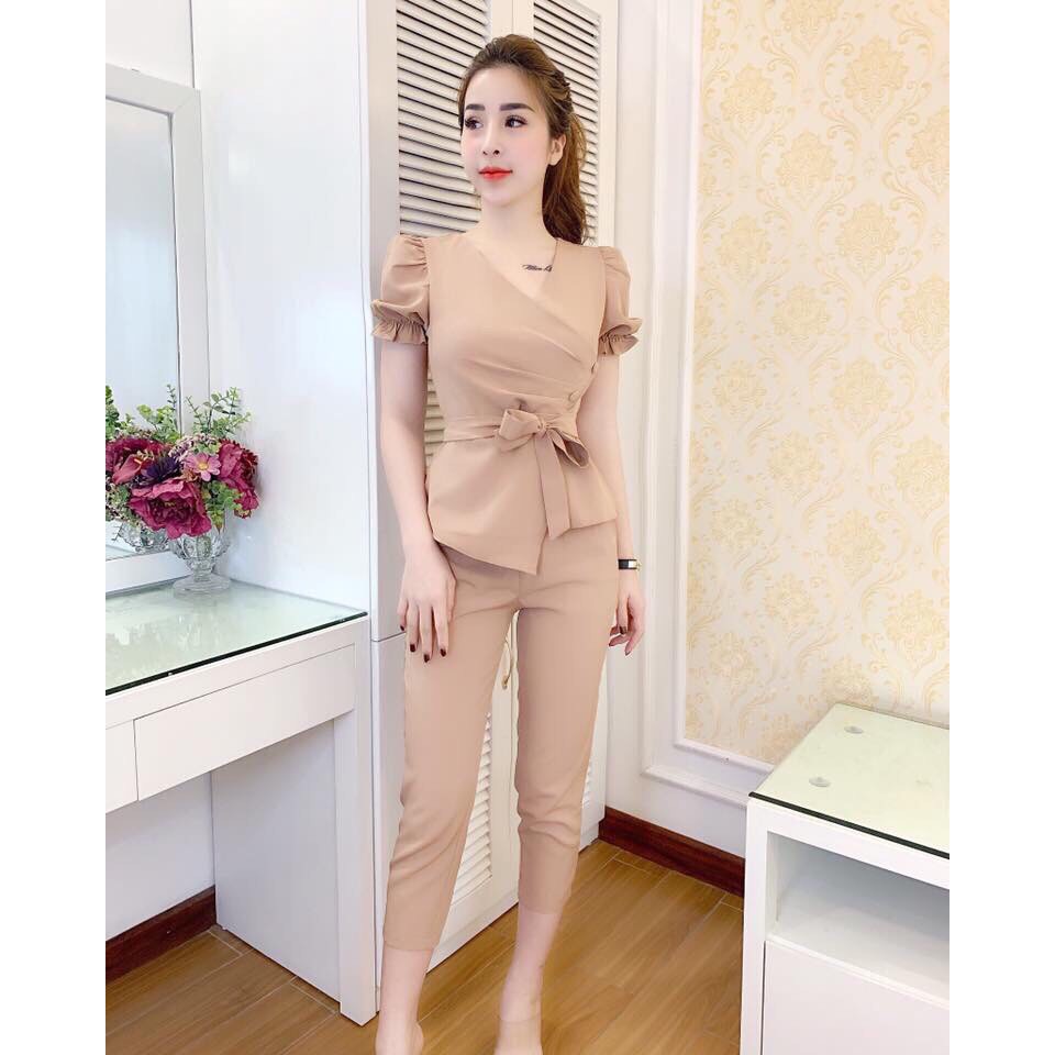 Set Bộ Vạt Chéo Thắt Nơ | BigBuy360 - bigbuy360.vn
