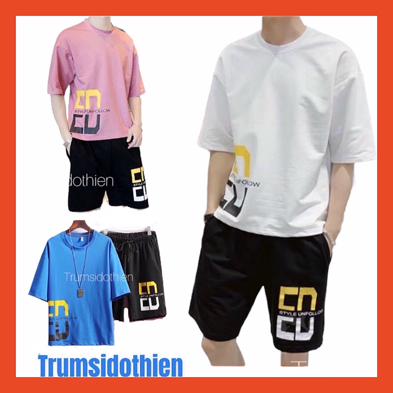 Bộ mặc nhà ED chất thun cao cấp Unisex bigsize dành cho nam nữ mặc ngủ thể thao tập gym du lịch đi biển siêu ngầu