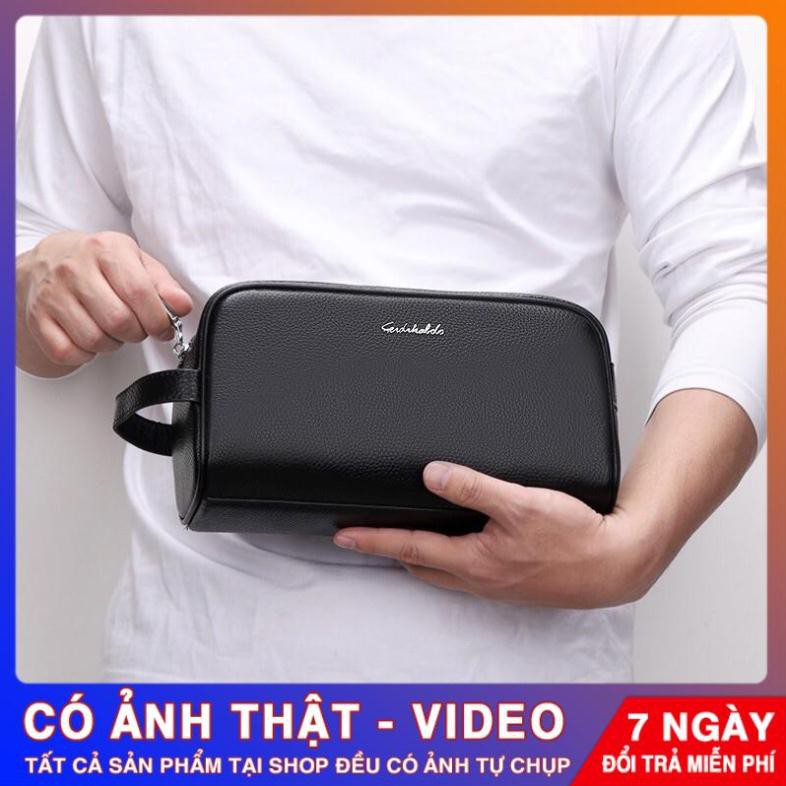 túi xách nam clutch- da bò cao cấp-ngăn chứa đồ rộng rãi